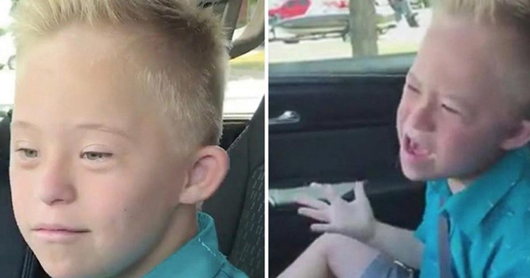 His aunt recorded him singing Whitney Houston's song. The captured images has become viral