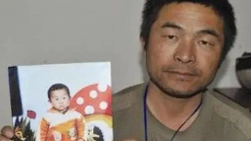 A father was reunited with his son 24 years after the young man, as a little child, was kidnapped by traffickers