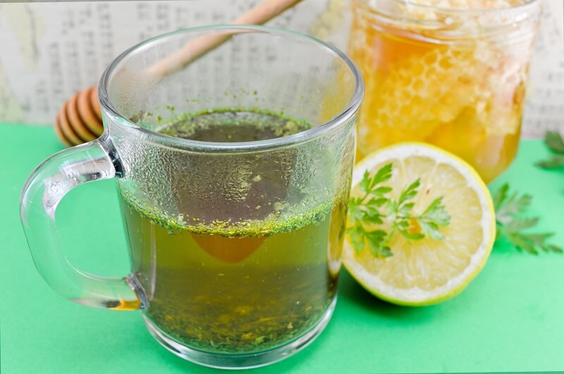 Parsley tea: expels excess water, reduces blood fat and is packed with vitamin C