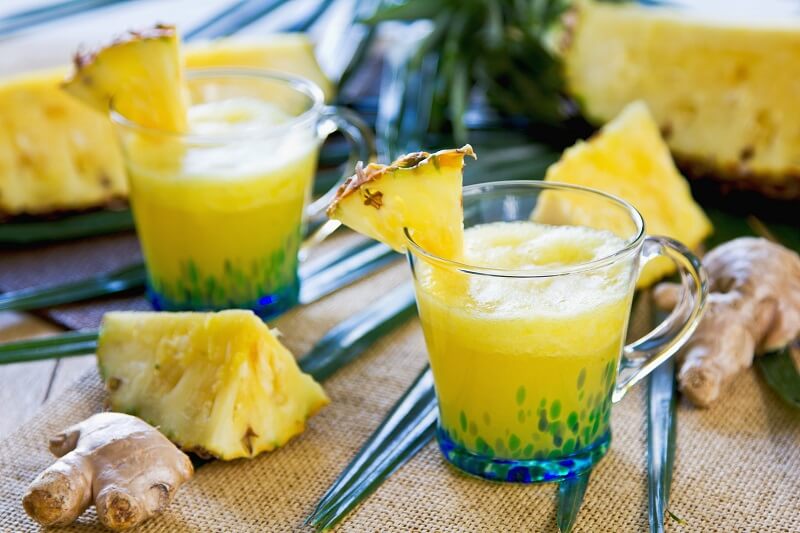 Cold shots with ginger and pineapple: a recipe with multiple health benefits