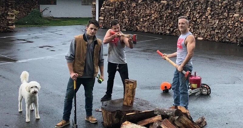 A father and his sons chopped up 80 truckloads of firewood and distributed it to the needy