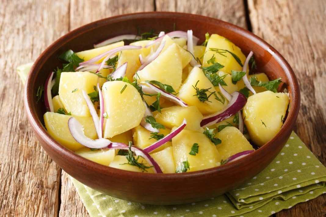 Patatosalata, or Greek potato salad - the perfect garnish for any meat dish